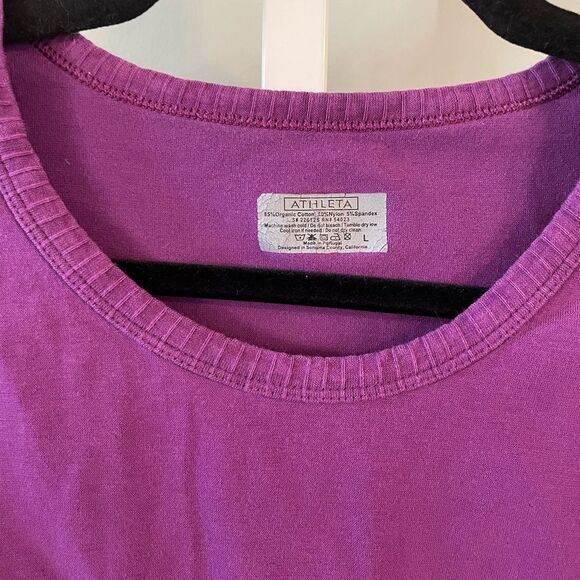 Athleta Purple Ruched Form Fitting Athletic Top - Picture 3 of 4